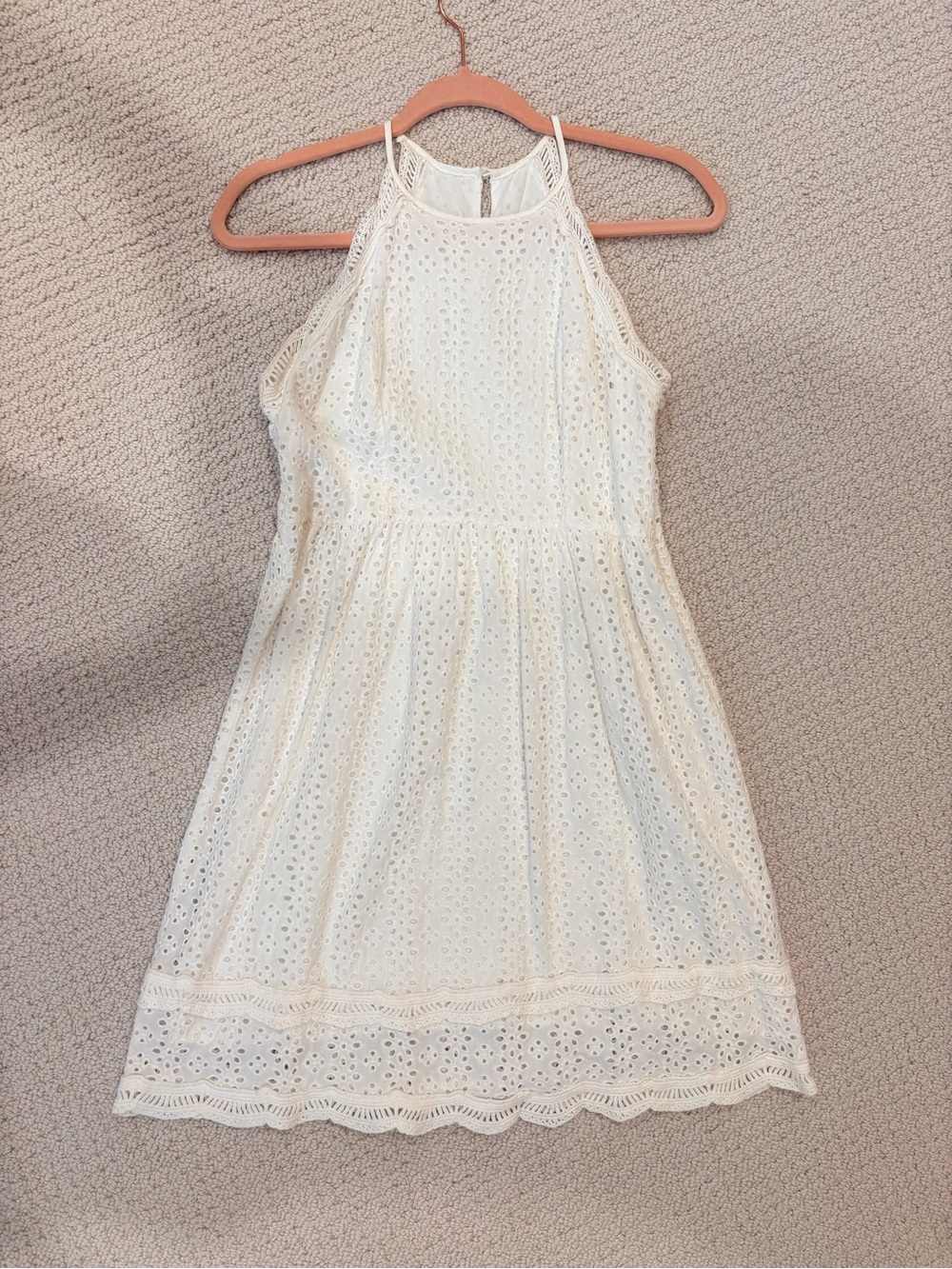 Altard State White Eyelet Halter Dress